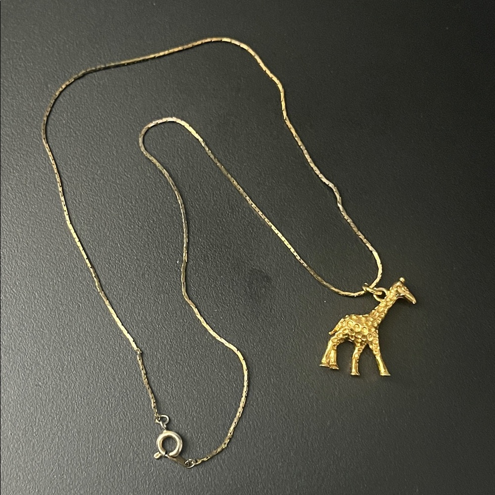 Gold Giraffe Pendant Necklace